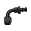 Hose End Pushlock Black Aluminum 90 Deg Elbow -8