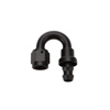 Hose End Pushlock Black Aluminum 180 Deg Elbow -12