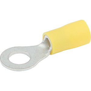 Vinyl Insulated Ring Terminal 12-10 Gauge 1/4" Hole