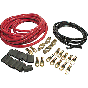 Battery Cable Kit 2 Gauge 2 Batteries Red and Black Cables