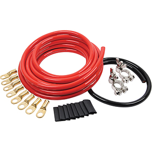 Battery Cable Kit 4 Gauge 1 Battery Red and Black Cables