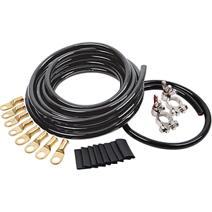 Battery Cable Kit 4 Gauge 1 Battery Black Cables