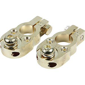 Gold Top-Post Battery Terminal Set