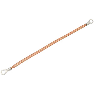 Copper Ground Strap with 3/8" Ring Terminals 12"