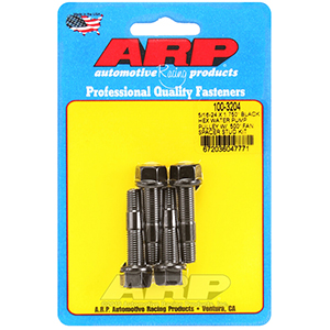 ARP 5/16-24 X 1.750 black hex water pump pulley w/ .500" fan spacer stud kit