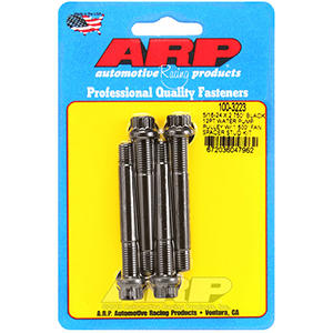 ARP 5/16-24 X 2.750 black 12pt water pump pulley w/ 1.500" fan spacer stud kit