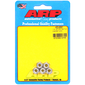 ARP 400-8661 1/4-20 SS coarse nyloc hex nut kit
