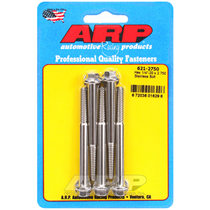 ARP 621-2750 1/4-20 x 2.750 hex SS bolts