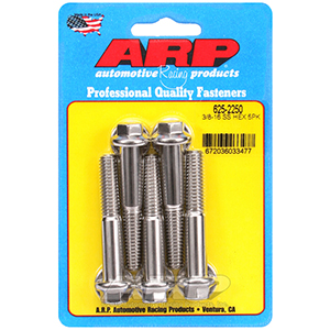 ARP 625-2250 3/8-16 x 2.250 hex 7/16 wrenching SS bolts