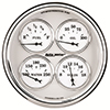 AutoMeter 1210 Old Tyme White II 5" Air-Core Quad Gauge, 100 PSI / 100-250 F / 8-18V / 240-33 Ohms Electric