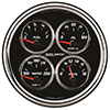AutoMeter 1211 Designer Black II Electric 5" Air-Core Quad Gauge, 100 PSI / 100-250 f / 8-18V / 240-33 Ohms