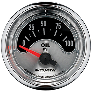AutoMeter 1226 American Muscle 2-1/16" Oil Pressure Gauge, 0-100 PSI Electrical
