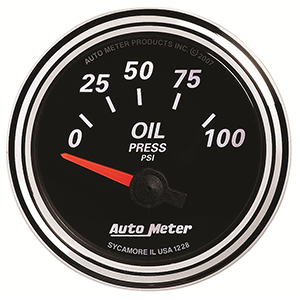 AutoMeter 1228 Designer Black II Electric 2-1/16" Air-Core Oil Pressure Gauge, 0-100 PSI