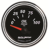 AutoMeter 1228 Designer Black II Electric 2-1/16" Air-Core Oil Pressure Gauge, 0-100 PSI