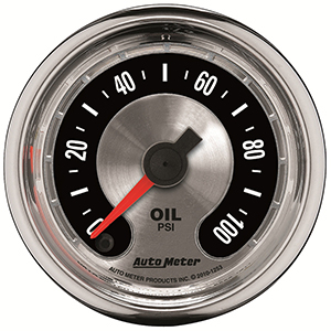 AutoMeter 1253 American Muscle 2-1/16" Oil Pressure Gauge, 0-100 PSI Electrical