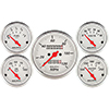 AutoMeter 1300 Arctic White 3-1/8" & 2-1/16" 5 Pc. Gauge Kit, Speedometer Mechanical
