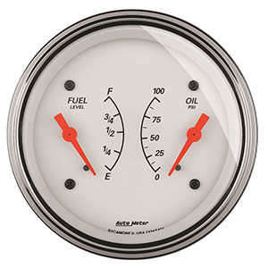 AutoMeter 1313 Arctic White 3-3/8" Air-Core Dual Gauge, 240-33 Ohms Electrical