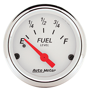 AutoMeter 1317 Arctic White 2-1/16" Fuel Level Gauge, 240-33 Ohms, 3262 Sender Electrical