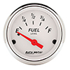 AutoMeter 1318 Arctic White 2-1/16" Fuel Level Gauge, 0-30 Ohms Electrical