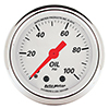 AutoMeter 1321 Arctic White 2-1/16" Oil Pressure Gauge, 0-100 Psi Mechanical