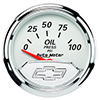 AutoMeter 1327-00408 Chevy Vintage Electric 2-1/16" Air-Core Oil Pressure Gauge, 0-100 PSI