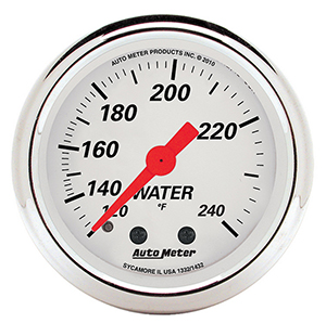 AutoMeter 1332 Arctic White 2-1/16" Water Temperature Gauge, 120-240 f Mechanical