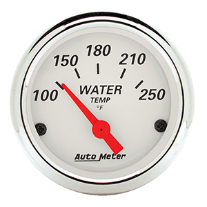 AutoMeter 1337 Arctic White 2-1/16" Air-Core Water Temperature Gauge, 100-250 f Electrical