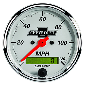 AutoMeter 1388-00408 Chevy Vintage Electric 3-1/8" Air-Core Speedometer Gauge, 0-120 MPH