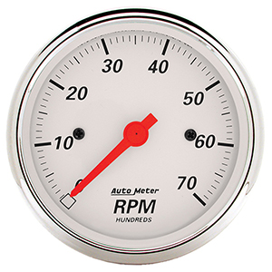 AutoMeter 1398 Arctic White 3-1/8" Air-Core In-Dash Tachometer Gauge, 0-7,000  RPM Electrical