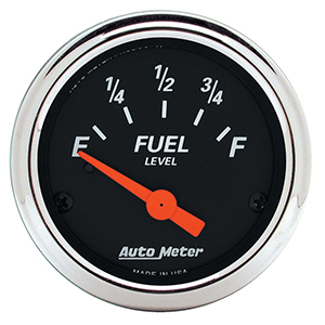 AutoMeter 1422 Designer Black Electric 2-1/16" Air-Core Fuel Level Gauge, 0-90 Ohms