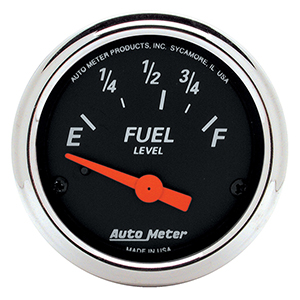 AutoMeter 1423 Designer Black Electric 2-1/16" Air-Core Fuel Level Gauge, 73-10 Ohms