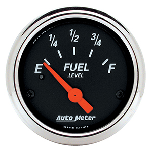 AutoMeter 1424 Designer Black Electric 2-1/16" Air-Core Fuel Level Gauge, 240-33 Ohms