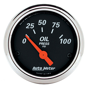 AutoMeter 1426 Designer Black Electric 2-1/16" Air-Core Oil Pressure Gauge, 0-100 PSI