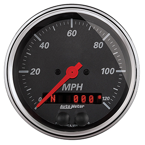AutoMeter 1449 Designer Black Electric 3-3/8" Air-Core GPS Speedometer Gauge, 0-120 Mph
