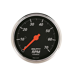 AutoMeter 1478 Designer Black Electric 3-1/8" Air-Core In-Dash Tachometer Gauge, 0-7,000  RPM