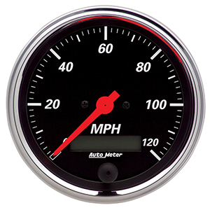 AutoMeter 1480 Designer Black Electric 3-3/8" Air-Core Speedometer Gauge, 0-120 MPH