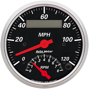 AutoMeter 1481 Designer Black Electric 3-3/8" Air-Core Tachometer/Speedometer Combo Gauge, 8K  RPM / 120 MPH