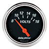 AutoMeter 1483 Designer Black Electric 2-1/16" Air-Core Voltmeter Gauge, 8-18V
