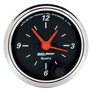 AutoMeter 1484 Designer Black Electric 2-1/16" Quartz 12 Hour Clock Gauge