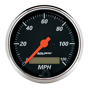 AutoMeter 1487 Designer Black Electric 3-1/8" Air-Core Speedometer Gauge, 0-120 MPH
