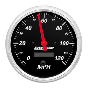 AutoMeter 1489 Designer Black Electric 5" Air-Core Speedometer Gauge, 0-120 MPH