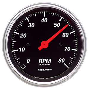 AutoMeter 1490 Designer Black Electric 3-3/8" Air-Core In-Dash Tachometer Gauge, 0-8,000  RPM