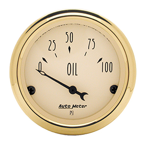 AutoMeter 1528 Golden Oldies 2-1/16" Air-Core Oil Pressure Gauge, 0-100 PSI Electric