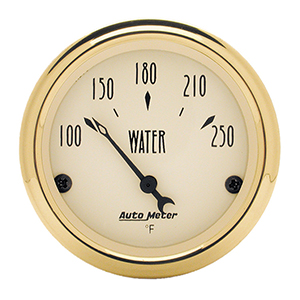 AutoMeter 1538 Golden Oldies 2-1/16" Air-Core Water Temperature Gauge, 100-250 F Electric