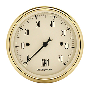 AutoMeter 1595 Golden Oldies 3-1/8" Air-Core In-Dash Tachometer Gauge, 0-7,000  RPM Electric