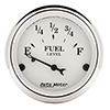 AutoMeter 1605 Old Tyme White 2-1/16" Air-Core Fuel Level Gauge, 73-10 Ohms Electric