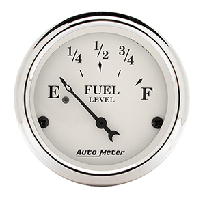 AutoMeter 1606 Old Tyme White 2-1/16" Air-Core Fuel Level Gauge, 240-33 Ohms Electric