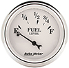 AutoMeter 1607 Old Tyme White 2-1/16" Air-Core Fuel Level Gauge, 0-30 Ohms Electric