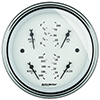 AutoMeter 1614 Old Tyme White 3-3/8" Air-Core Quad Gauge, 100 PSI / 100-250 F / 8-18V / 0-90 Ohms Electric