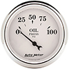 AutoMeter 1628 Old Tyme White 2-1/16" Air-Core Oil Pressure Gauge, 0-100 PSI Electric